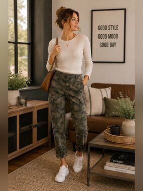 J.Crew Skinny Cargo Pants Army Camo Utility Stretch Size 23